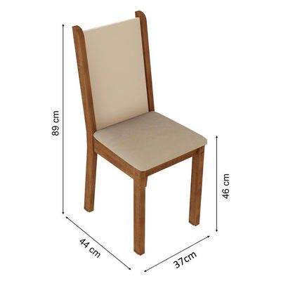 Conjunto Sala De Jantar Mesa Tampo De Madeira 8 Cadeiras Rustic/crema/bege Marisa Madesa