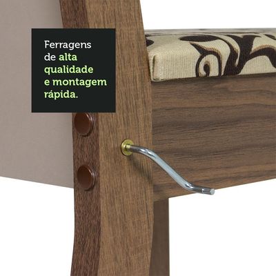 Conjunto Sala De Jantar Mesa Tampo De Madeira 6 Cadeiras Rustic/crema/bege Marrom Wendy Madesa