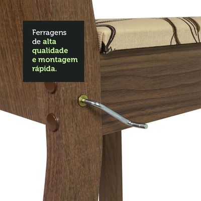 Conjunto Sala De Jantar Mesa Tampo De Madeira 4 Cadeiras Rustic/preto/lírio Bege Samara Madesa