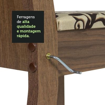 Conjunto Sala De Jantar Mesa Tampo De Madeira 4 Cadeiras Rustic/preto/bege Marrom Samara Madesa