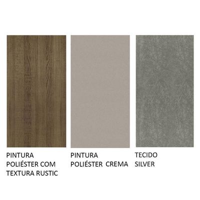 Conjunto Sala De Jantar Mesa Tampo De Madeira 4 Cadeiras Rustic/crema/silver Agnes Madesa