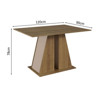 Conjunto Sala De Jantar Mesa Tampo De Madeira 4 Cadeiras Rustic/crema/preto Sophie Madesa
