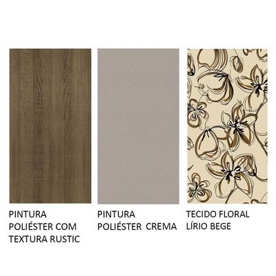 Conjunto Sala De Jantar Mesa Tampo De Madeira 4 Cadeiras Rustic/crema/lírio Bege Samara Madesa