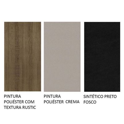 Conjunto Sala De Jantar Mesa Tampo De Madeira 4 Cadeiras Rustic/crema/preto Samara Madesa