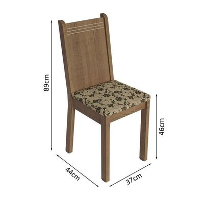 Conjunto Sala De Jantar Mesa Tampo De Madeira 4 Cadeiras Rustic/crema/bege Marrom Samara Madesa