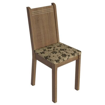 Conjunto Sala De Jantar Mesa Tampo De Madeira 4 Cadeiras Rustic/bege Marrom Marilyn Madesa