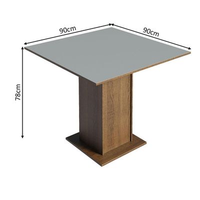 Conjunto Sala De Jantar Mesa Tampo De Madeira 4 Cadeiras Rustic/cinza/bege Marrom Samara Madesa