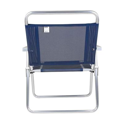 Cadeira De Praia Oversize 140kg Alumínio Reforçada Larga Mor Cor:azul Azul