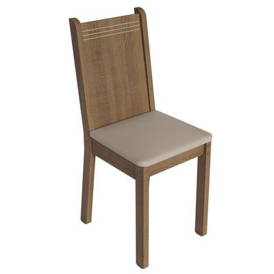 Conjunto Sala De Jantar Mesa Tampo De Madeira 4 Cadeiras Rustic/bege Marilyn Madesa