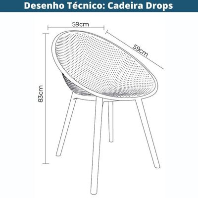 Kit 4 Cadeiras Drops Rivatti Em Polipropileno Verde Base Desmontável Verde