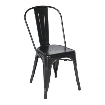 Kit Com 5 Cadeira Tolix Iron Design Preto Aço Industrial Sala Cozinha Jantar Bar