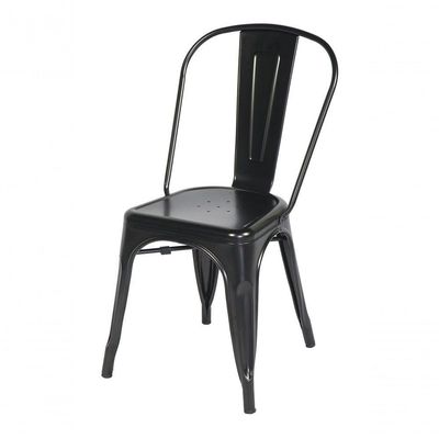 Kit Com 4 Cadeira Tolix Iron Aço Carbono Industrial - Preto