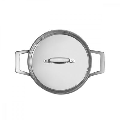 Caçarola Tramontina Grano Funda Em Aço Inox Corpo Triplo Com Tampa E Alças 20 Cm 3,5 L