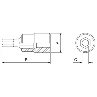 Soquete Em Aço Cromo Vanádio Ponta Hexagonal 3 Mm - Encaixe 3/8" Tramontina Pro Tramontina
