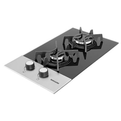Cooktop a Gás Suggar 2Q Mesa de Vidro e Inox Bivolt FG2002FVPIX