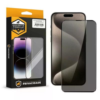 Kit Capa Magsafe Pro Preta e Pelicula Defender Pro Privacidade para iPhone 15 Pro Max - Gshield