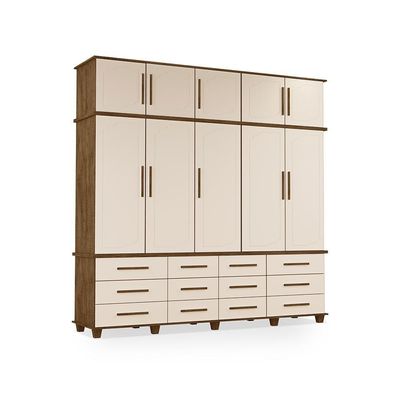 Guarda-roupa Com 5 Portas Nancy Malbec Off White