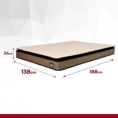 Colchão Casal Espuma D45 Pillow Top Dubai 138x188x24cm Caqui Bordô
