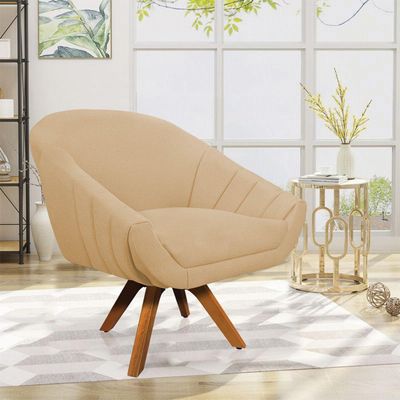 Poltrona Giratória Giovana Linho Mm30 A27 Areia