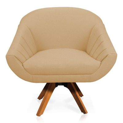 Poltrona Giratória Giovana Linho Mm30 A27 Areia