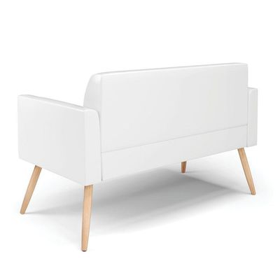 Sofá Namoradeira Com Poltrona Pés Palito Natural Marisa Corano D03 - D\'rossi Cor Branco