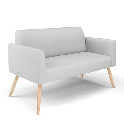 Sofá Namoradeira Pés Palito Natural Marisa Linho D03 - D\'rossi Cor A05 Cinza
