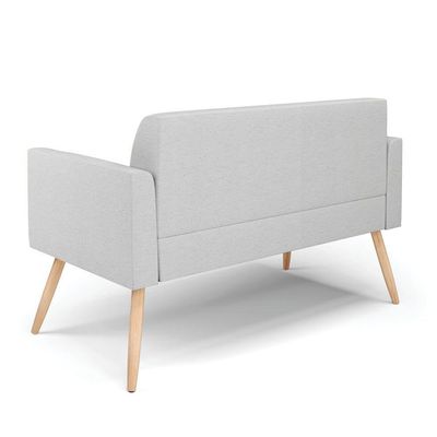 Sofá Namoradeira Pés Palito Natural Marisa Linho D03 - D\'rossi Cor A05 Cinza