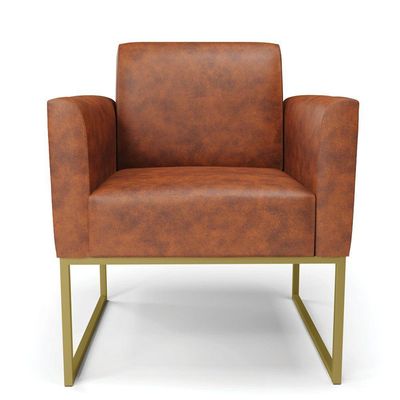 Kit 2 Poltronas Base Industrial Dourado Marisa Corano D03 - D\'rossi Cor Nozes