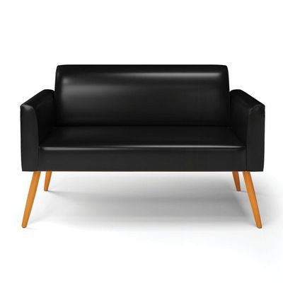 Sofá Namoradeira Pés Palito Castanho Marisa Corano D03 - D\'rossi Cor Preto