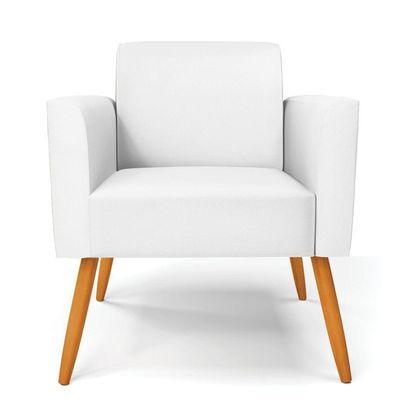 Kit 2 Poltronas Pés Palito Castanho Marisa Corino D03 - D\'rossi Cor Branco