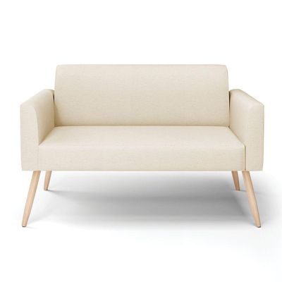 Sofá Namoradeira Pés Palito Natural Marisa Linho D03 - D\'rossi Cor A19 Bege