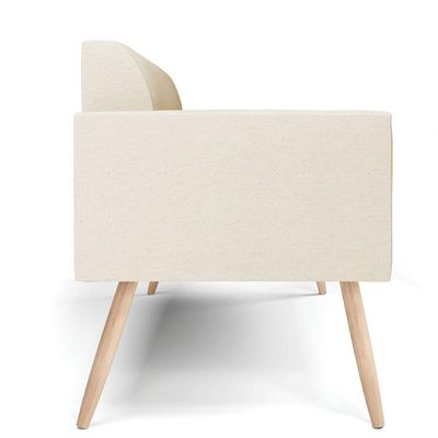 Sofá Namoradeira Pés Palito Natural Marisa Linho D03 - D\'rossi Cor A19 Bege
