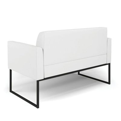 Sofá Namoradeira Com 2 Poltronas Base Industrial Preto Marisa Corino D03 - D\'rossi Cor Branco
