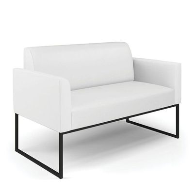 Sofá Namoradeira Com 2 Poltronas Base Industrial Preto Marisa Corino D03 - D\'rossi Cor Branco