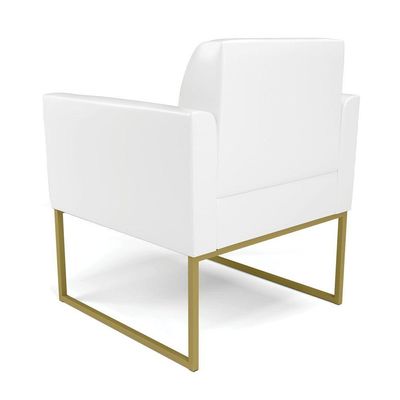 Poltrona Base Industrial Dourado Marisa Corano D03 - D\'rossi Cor Branco