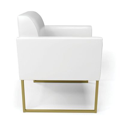 Poltrona Base Industrial Dourado Marisa Corano D03 - D\'rossi Cor Branco