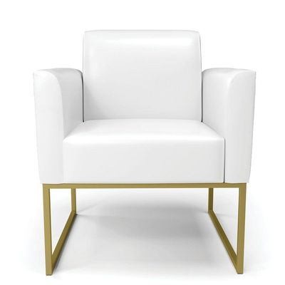 Poltrona Base Industrial Dourado Marisa Corano D03 - D\'rossi Cor Branco