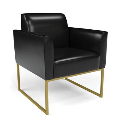 Poltrona Base Industrial Dourado Marisa Corano D03 - D\'rossi Cor Preto