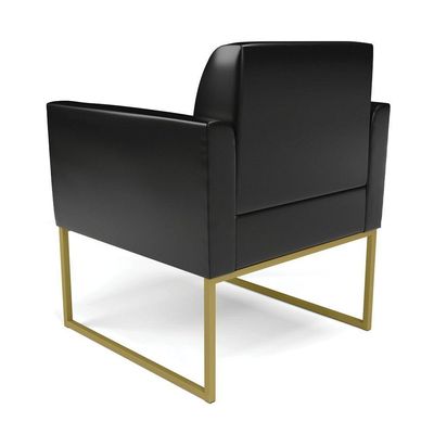 Poltrona Base Industrial Dourado Marisa Corano D03 - D\'rossi Cor Preto