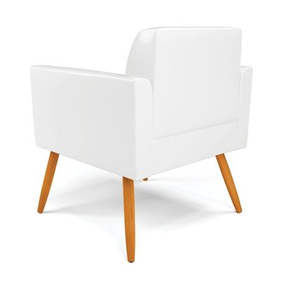 Kit 2 Poltronas Pés Palito Castanho Marisa Corano D03 - D\'rossi Cor Branco