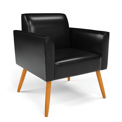 Sofá Namoradeira Com Poltrona Pés Palito Castanho Marisa Corano D03 - D\'rossi Cor Preto