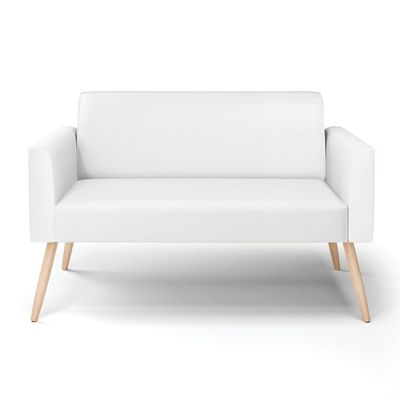Sofá Namoradeira Pés Palito Natural Marisa Corino D03 - D\'rossi Cor Branco