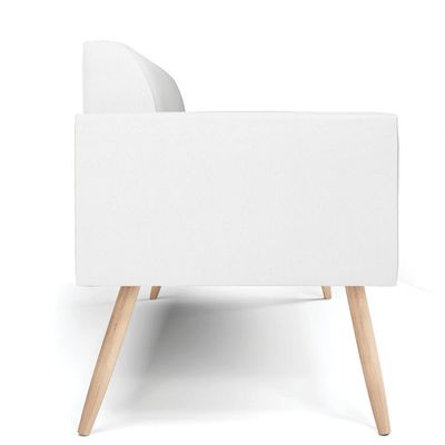 Sofá Namoradeira Pés Palito Natural Marisa Corino D03 - D\'rossi Cor Branco