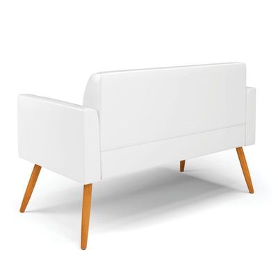 Sofá Namoradeira Pés Palito Castanho Marisa Corano D03 - D\'rossi Cor Branco