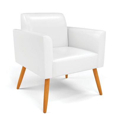 Sofá Namoradeira Com Poltrona Pés Palito Castanho Marisa Corano D03 - D\'rossi Cor Branco