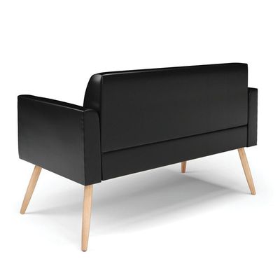 Sofá Namoradeira Pés Palito Natural Marisa Corano D03 - D\'rossi Cor Preto