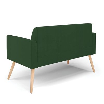 Sofá Namoradeira Pés Palito Natural Marisa Veludo D03 - D\'rossi Cor Verde