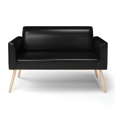 Sofá Namoradeira Pés Palito Natural Marisa Corano D03 - D\'rossi Cor Preto