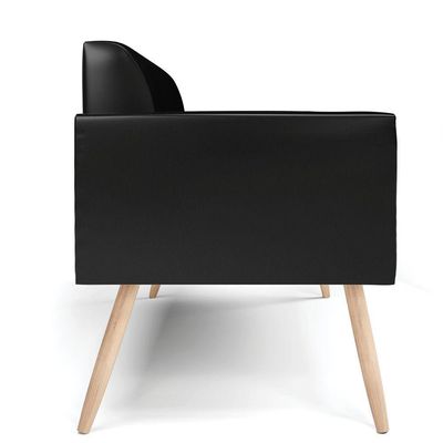 Sofá Namoradeira Pés Palito Natural Marisa Corano D03 - D\'rossi Cor Preto