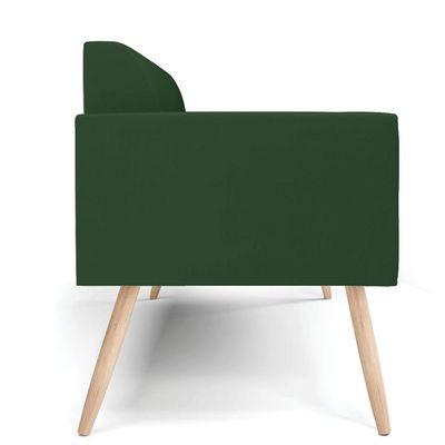 Sofá Namoradeira Pés Palito Natural Marisa Veludo D03 - D\'rossi Cor Verde